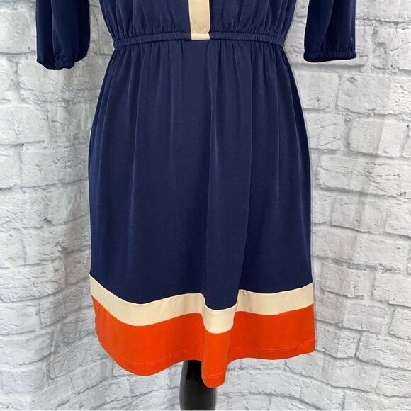 Sweet storm 3/4 sleeve elastic waist color block dress size small - Picture 2 of 8